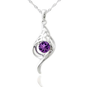 Sterling Silver Swarovski Crystal Angel Pendant